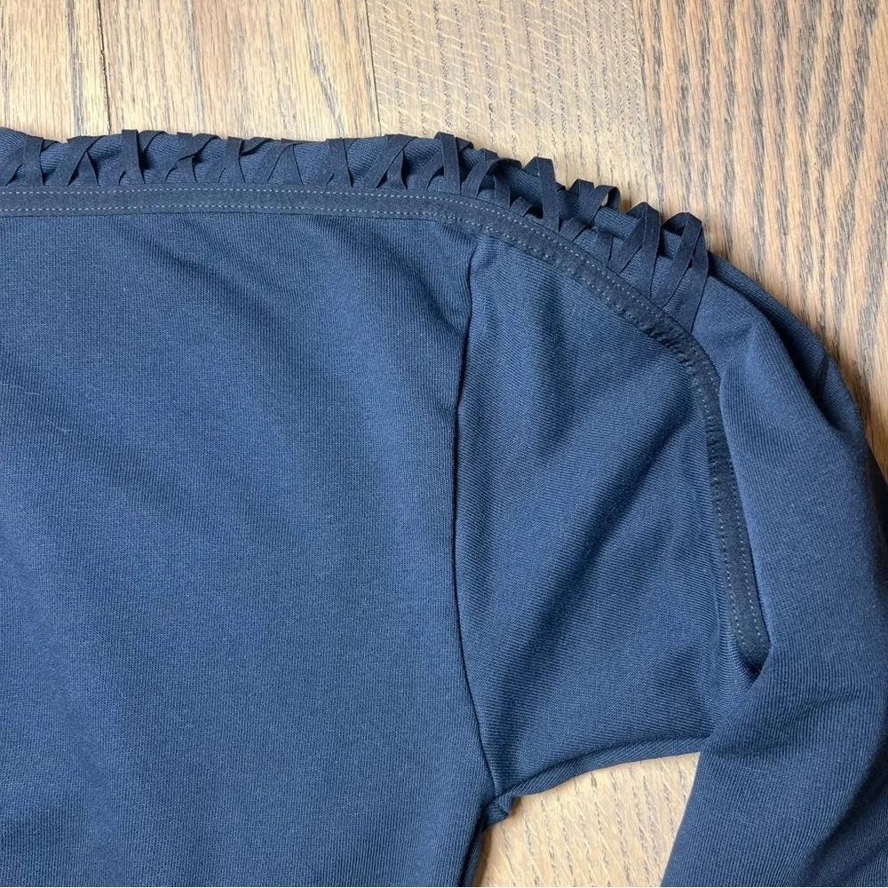 Nike Women’s Sweatshirt With Lace Up Sleeve Ribbon Detail in Black Size X-Small
